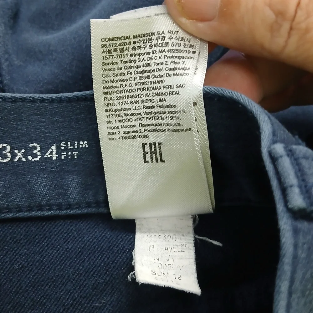 Banana Republic‎ Traveler Pants Men 33 Slim Fit Blue Jeans Wash 33x34
